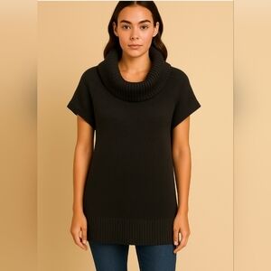 VINCE Alpaca Women Wool Cashmere Blend Cowl Neck Short Sleeve Sweater Gray L